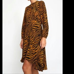 No. 6 Tiger Print Dress - Black and Orange
